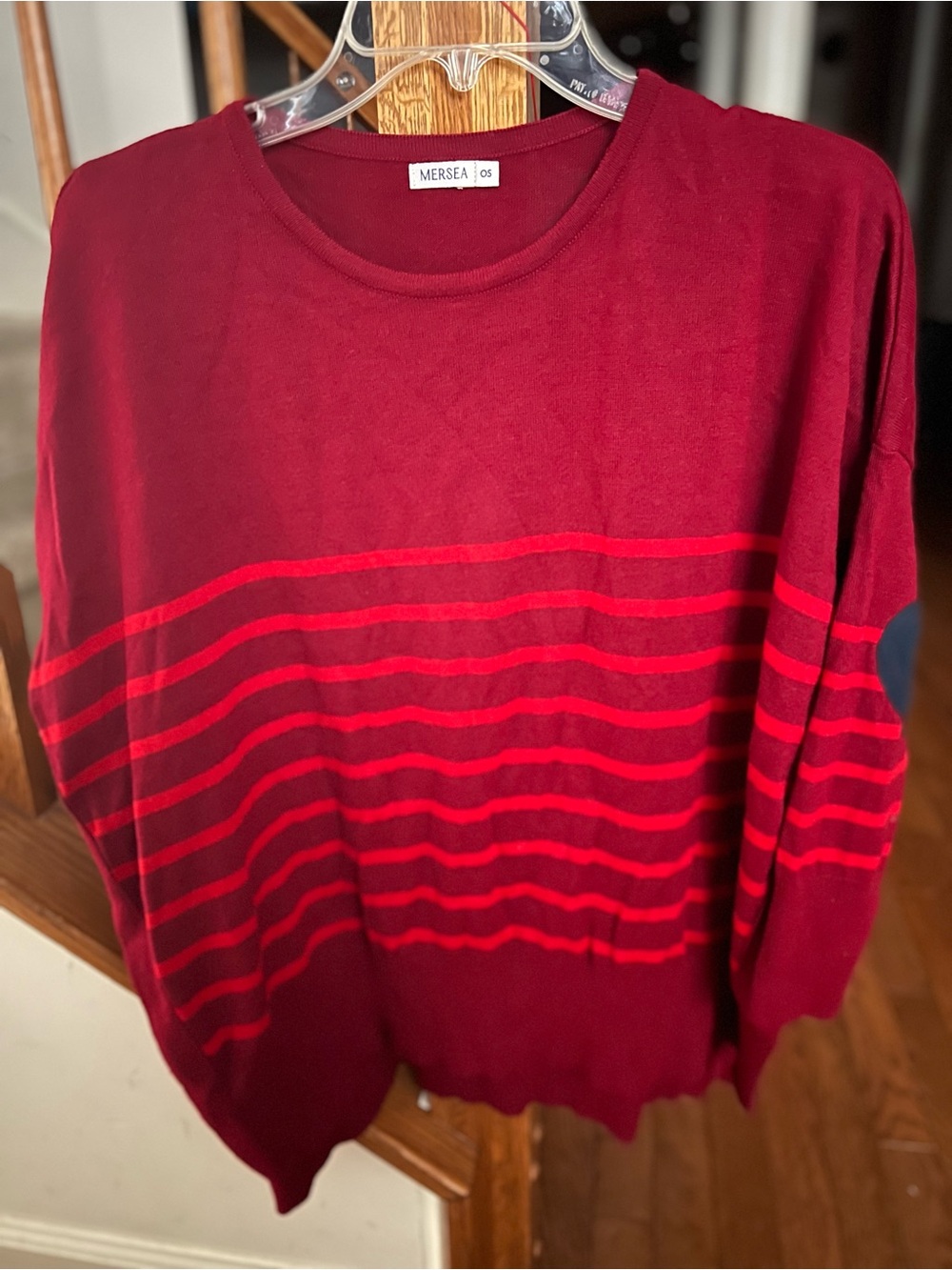 Mersea Red Striped Crewneck Sweater